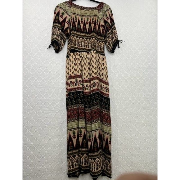 Ana-K Anandas Collection Boho Short Sleeve Maxi Peasant Dress Size Free - Picture 4 of 4